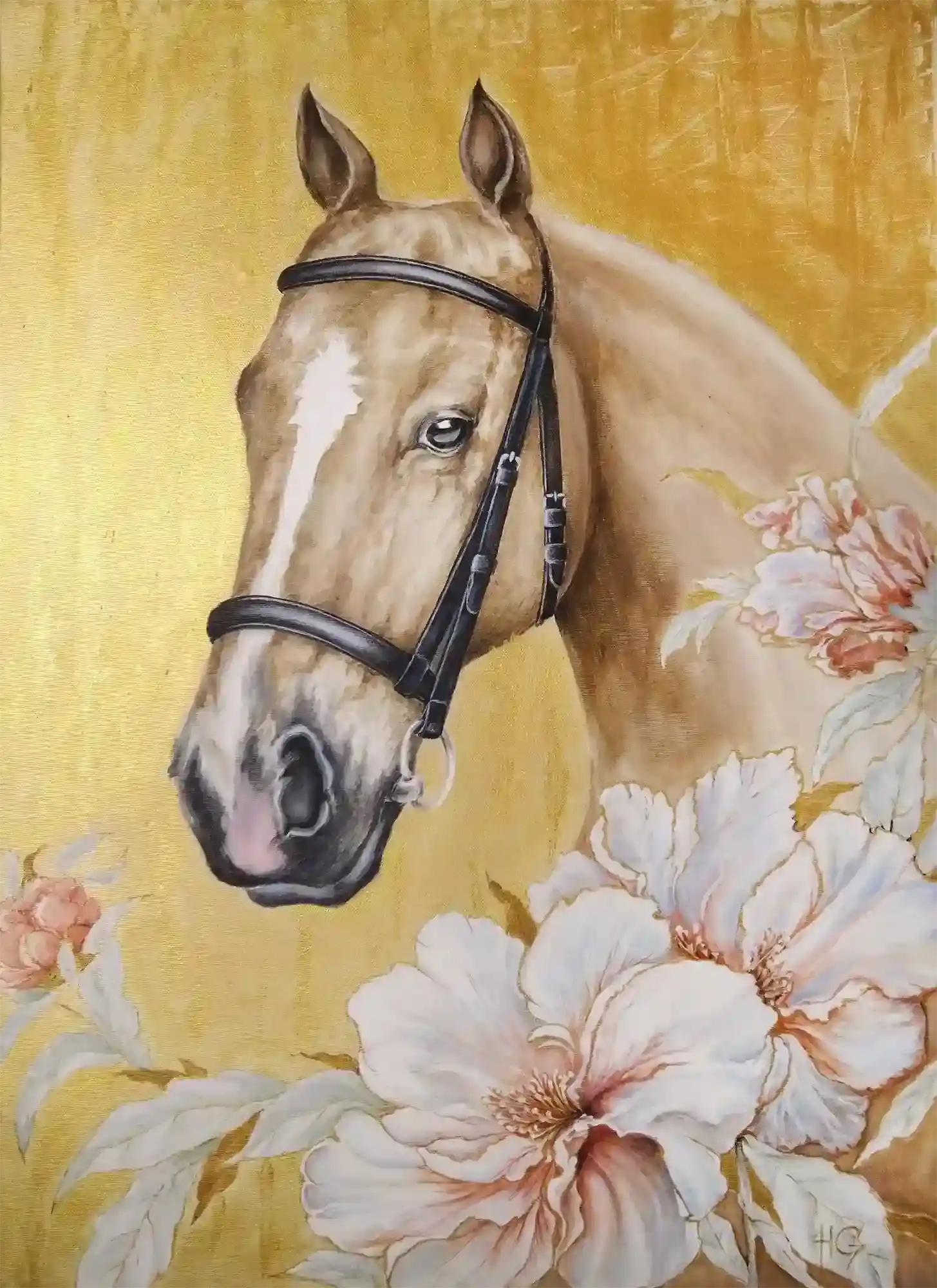 Handgemaltes Pferdegemälde auf Leinwand – modernes Original Acrylbild als stilvolles Wandbild für Pferdeliebhaber.