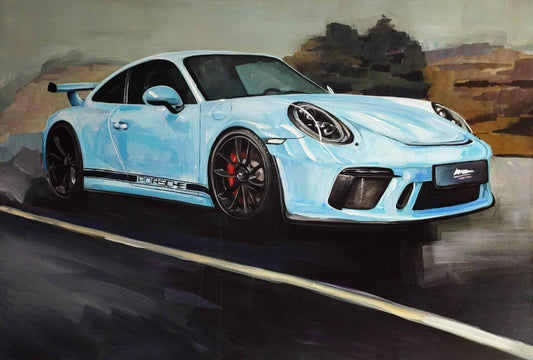 Gemälde Porsche – GT3 – handgemaltes Original Acrylbild (120 x 80 cm)