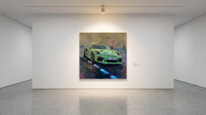 Original Acrylgemälde Porsche GT3 RS „Ascend" – Daniel Heinz, 140×140 cm, handgemalt