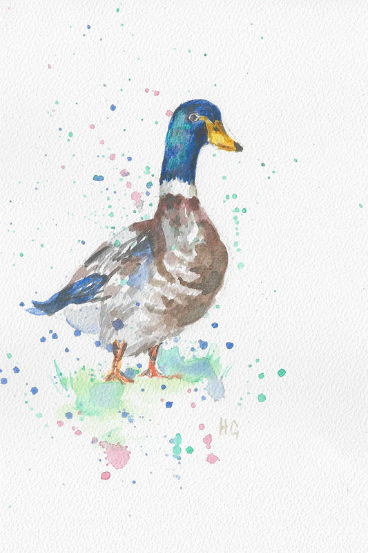 Postkarte – "Teichkönigin" – Handgemalt