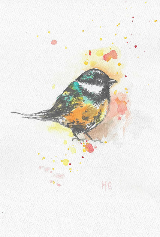 Postkarte – "Blaukäppchen" – Handgemalt