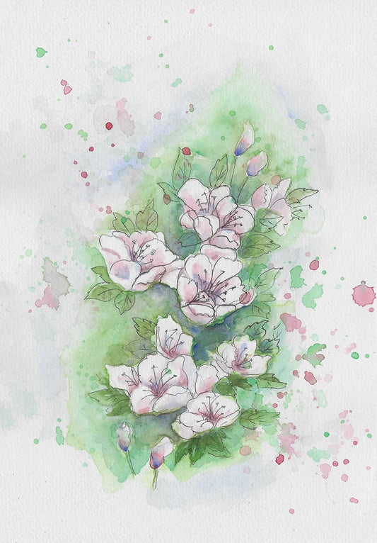 Postkarte „Blumen“ – Handgemalt