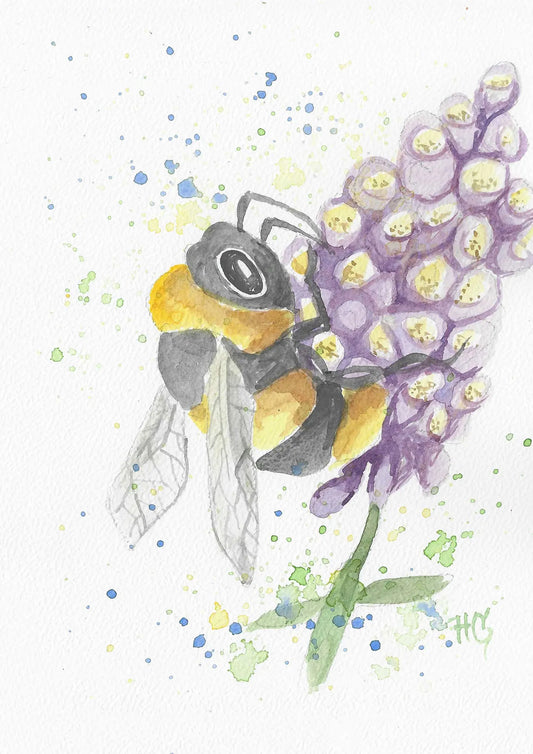 Postkarte „Hummeln“ – Handgemalt
