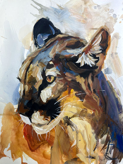 Original Acrylgemälde Puma auf Leinwand – handgemalte Tierkunst von Heinz
Atelier.
