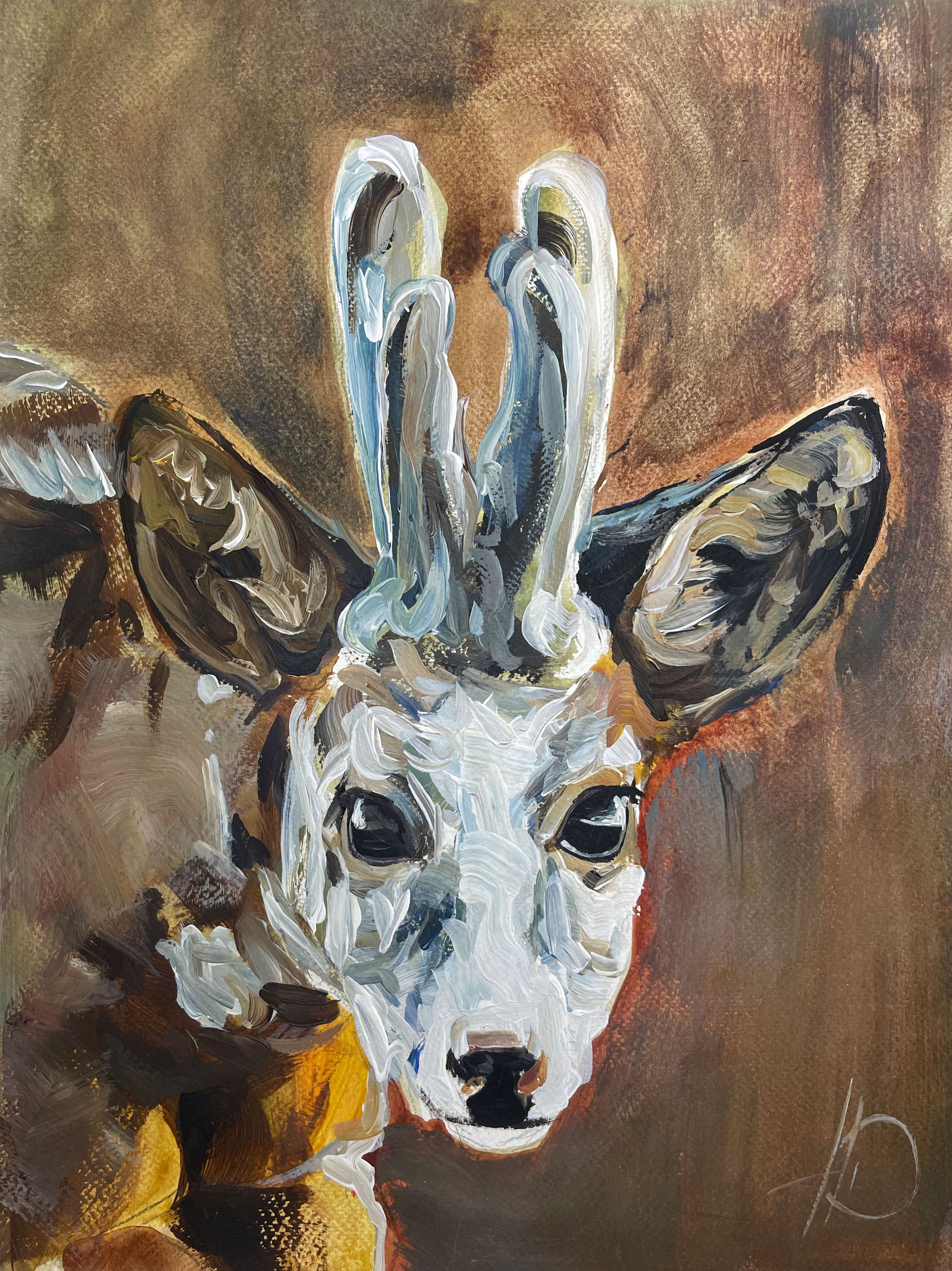 Original Acrylgemälde Rehbock auf Leinwand – handgemalte Tierkunst von
Heinz Atelier.