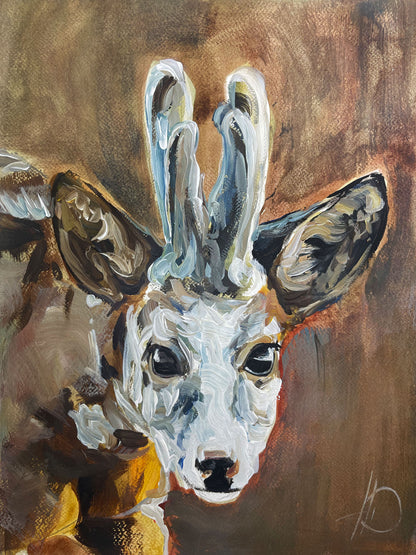 Original Acrylgemälde Rehbock auf Leinwand – handgemalte Tierkunst von
Heinz Atelier.