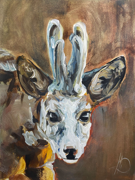 Original Acrylgemälde Rehbock auf Leinwand – handgemalte Tierkunst von
Heinz Atelier.