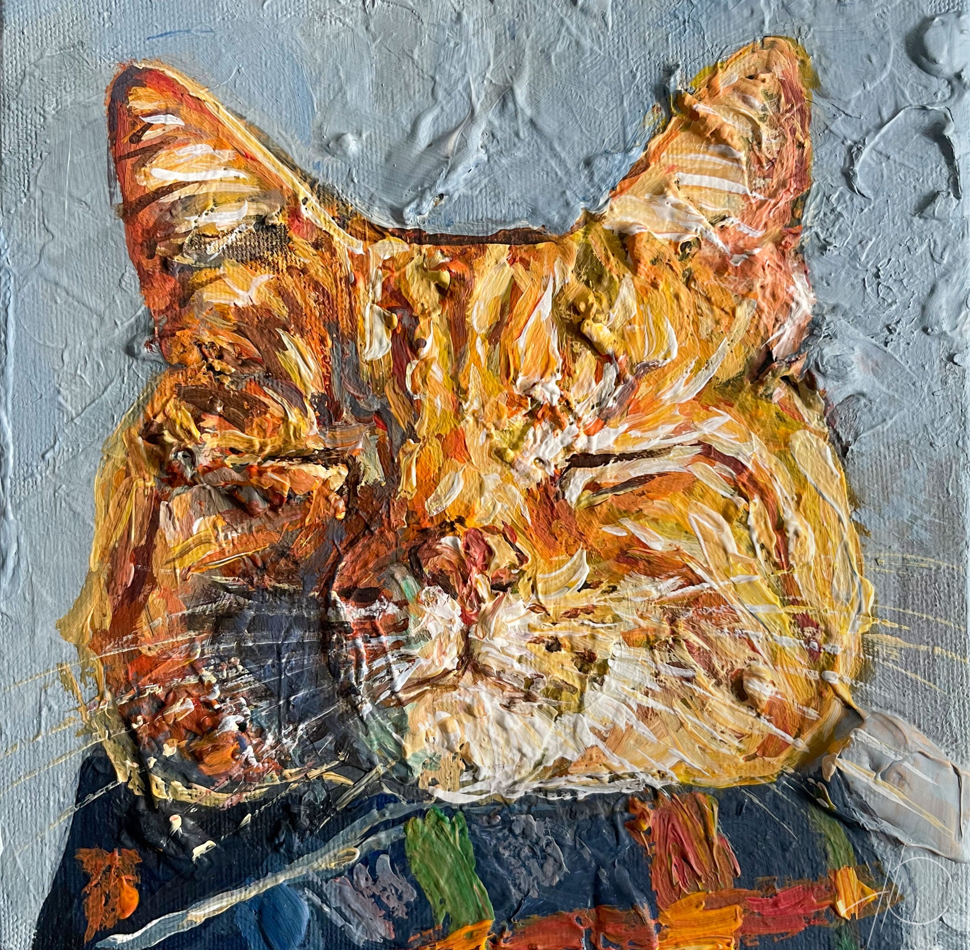 Original Acrylgemälde Rote Katze auf Leinwand – handgemalte Tierkunst von
Heinz Atelier.