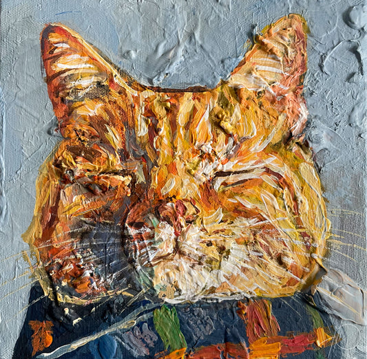 Original Acrylgemälde Rote Katze auf Leinwand – handgemalte Tierkunst von
Heinz Atelier.