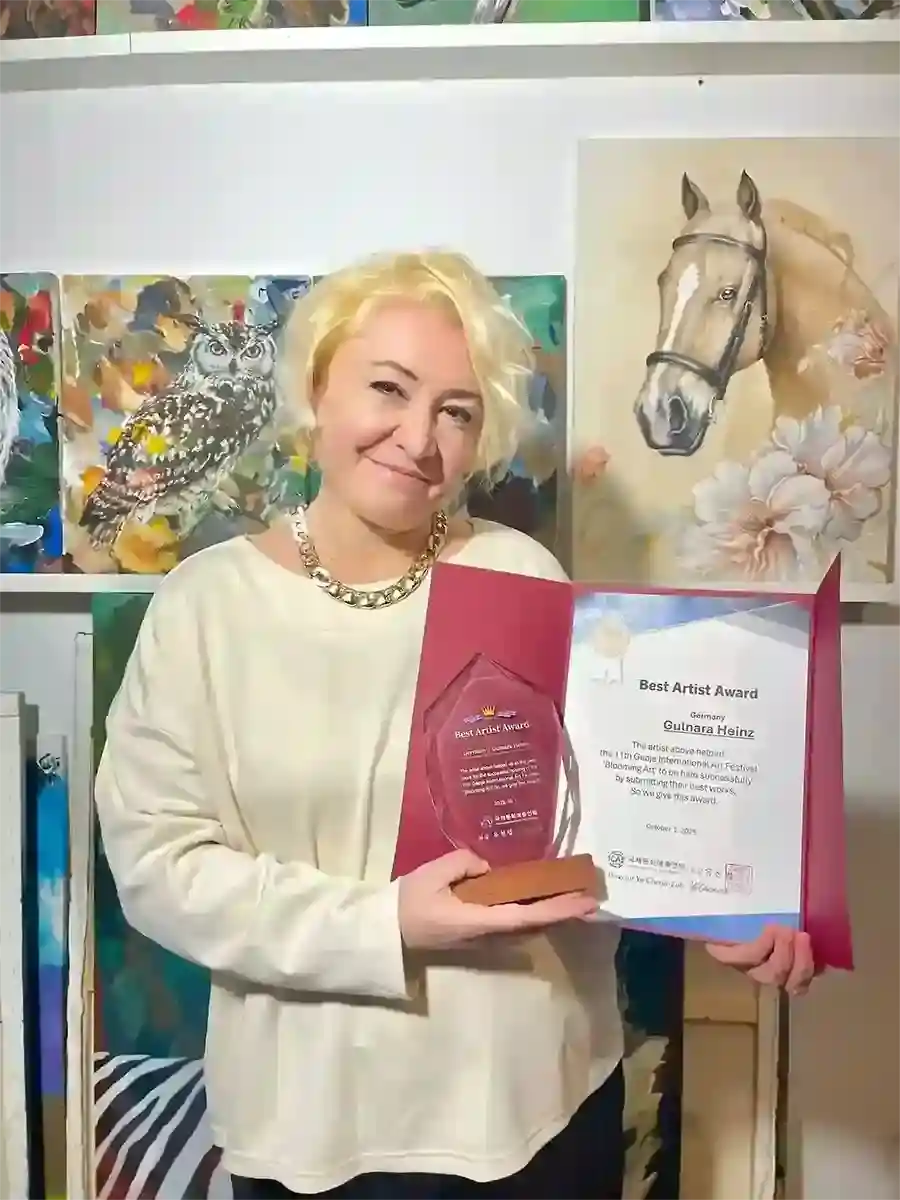 Tiergemälde ausgestellt auf internationaler Kunstausstellung in Südkorea und Deutschland