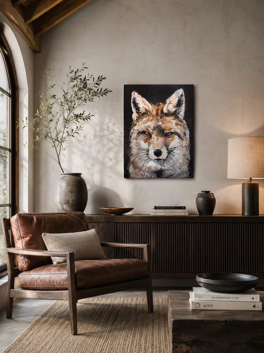 Fuchs Tierportrait – handgemaltes Acrylgemälde, originale Tierbilder Kunst kaufen