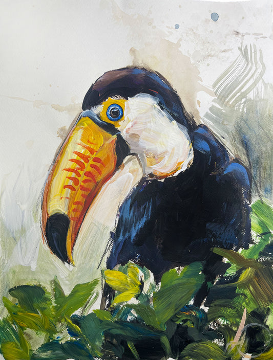 Original Acrylgemälde Tukan auf Leinwand – handgemalte Tierkunst von Heinz
Atelier