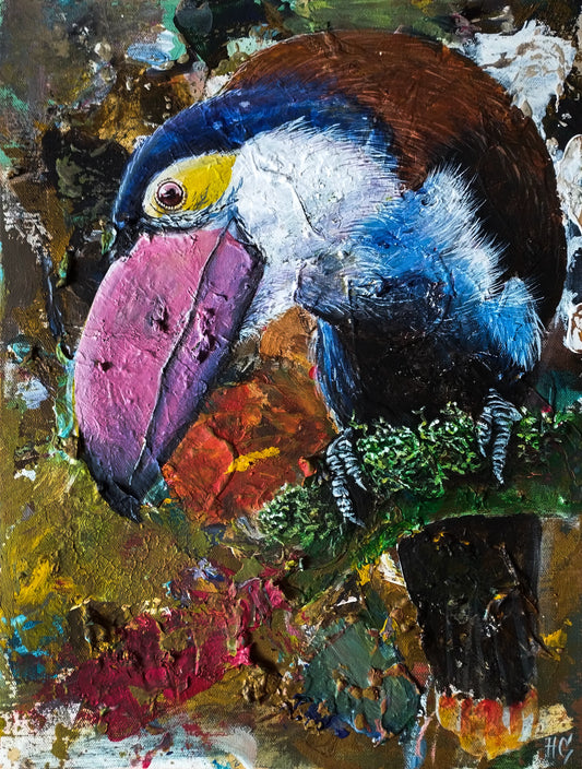 Gemälde Tukan – handgemaltes Original Acrylbild (30 x 40 cm)