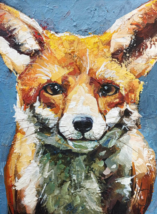 Gemälde Fuchs Porträt – handgemaltes Original Acrylbild (30 x 40 cm)