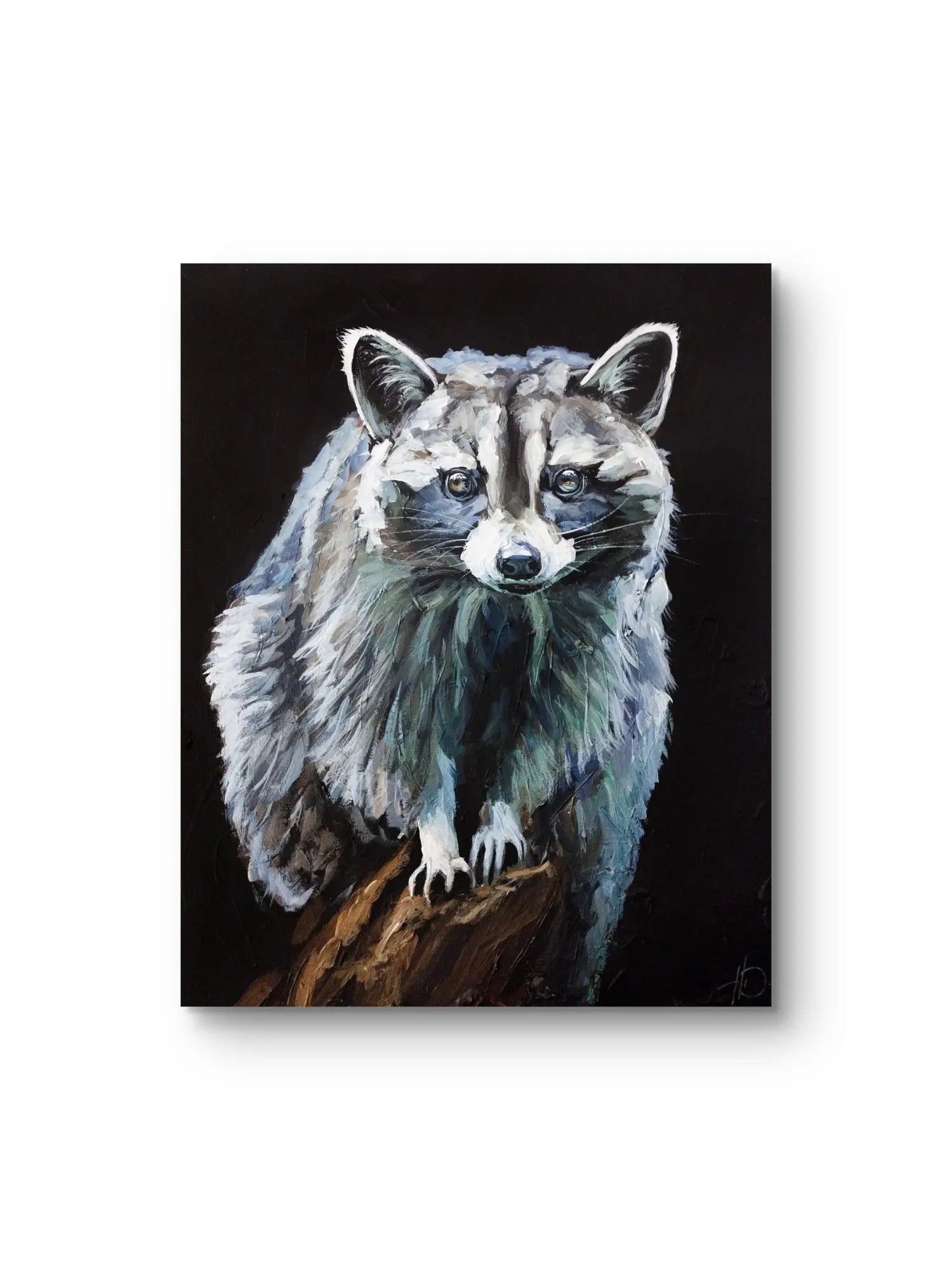 Waschbär Acrylgemälde handgemalt – Tierkunst original, moderne Tierbilder kaufen