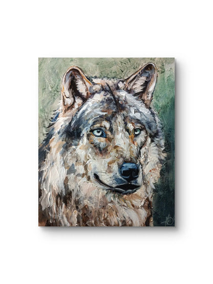 Wolf Acrylbild auf Leinwand – handgemalt, moderne Tierkunst original kaufen