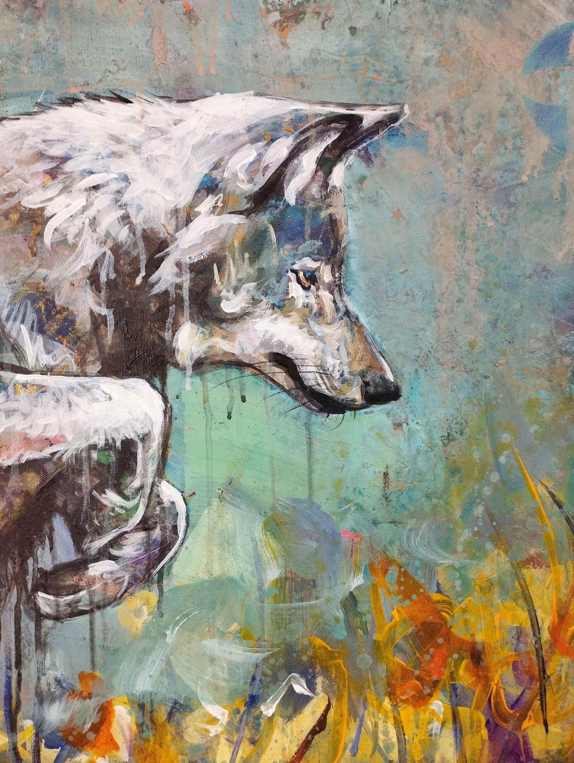 Heinz Acrylbild Gemälde Louis Vuitton Wolf – handgemaltes Original Acrylbild (60 x 60 cm)