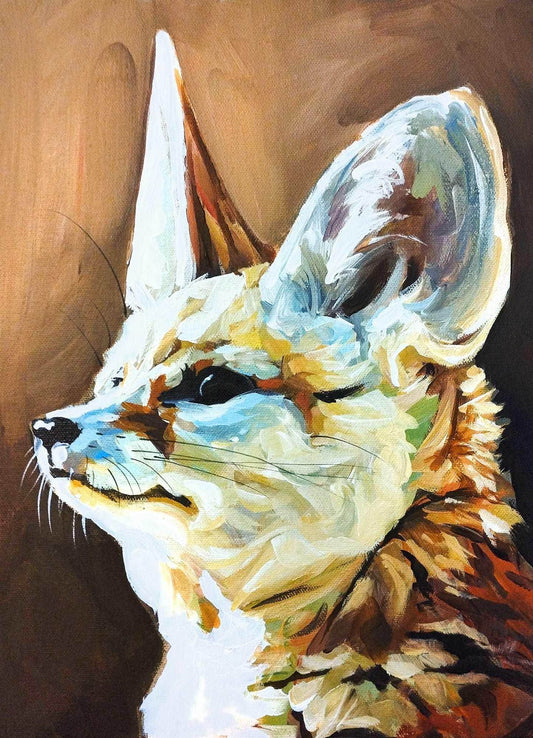 Gemälde Fennek – handgemaltes Original Acrylbild (34 x 24 cm)