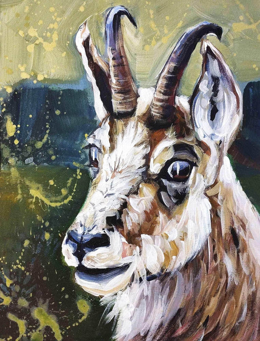 Gemälde Ziege – handgemaltes Original Acrylbild (30 x 40 cm)
