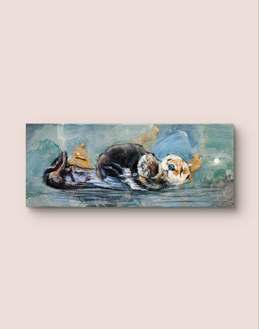 Heinz Acrylbild Wandbild Otter Acryl auf Leinwand (50 x 20 cm)