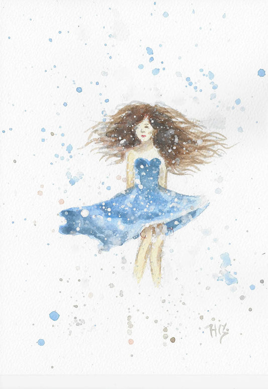 Postkarte „Tanzkind“ – Handgemalt