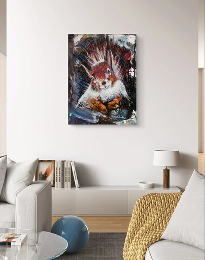 Gemälde Das kleine Eichhörnchen – handgemaltes Original Acrylbild (30 x 40 cm)