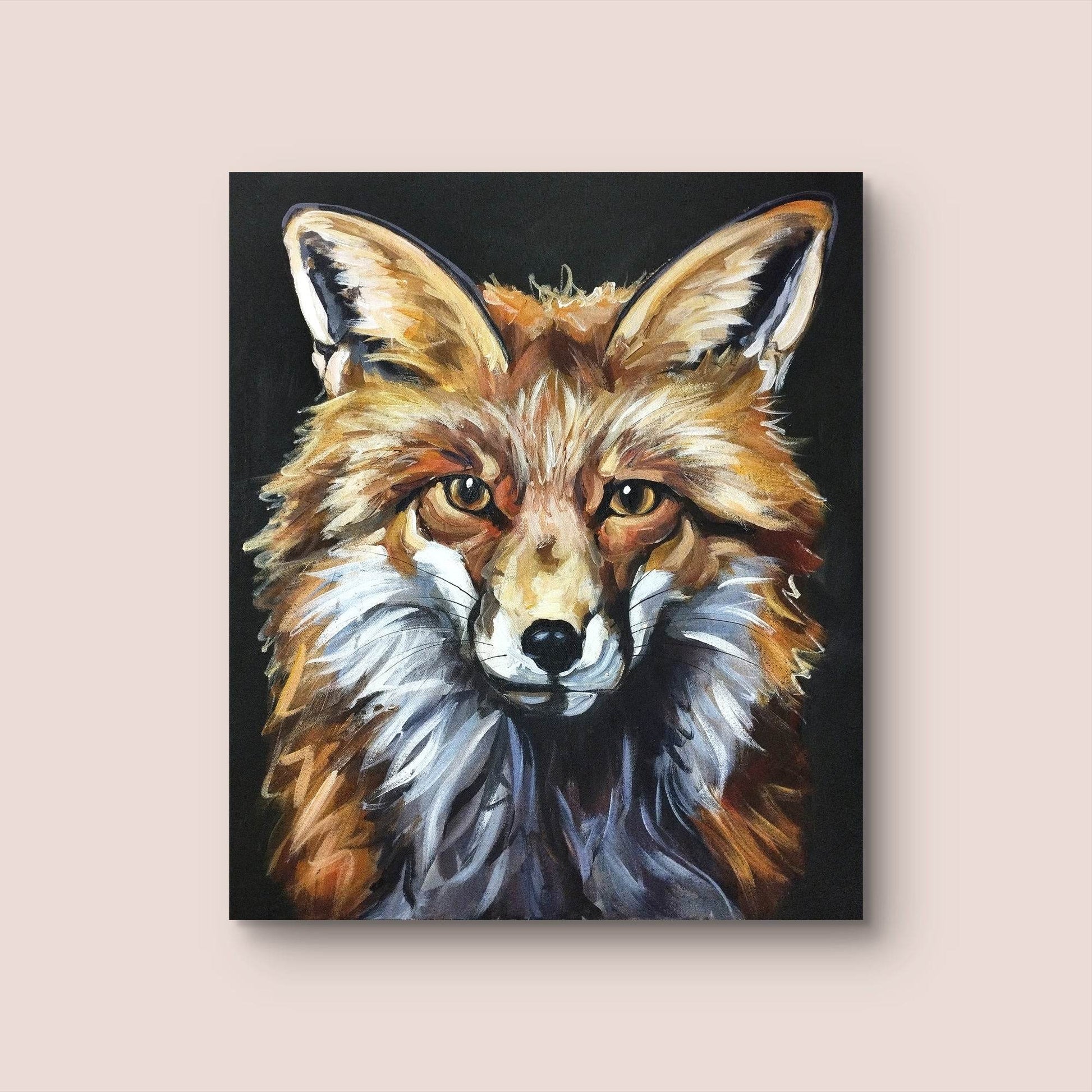 Heinz Acrylbild Wandbild Fuchs Porträt Acryl auf Leinwand (50 x 60 cm)
