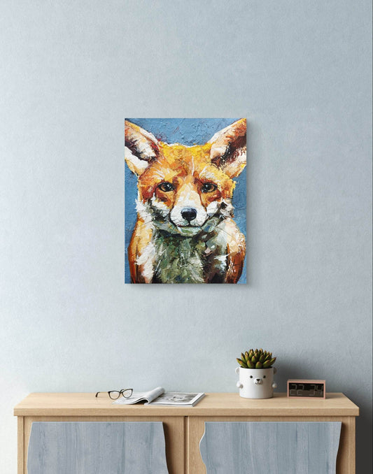 Gemälde Fuchs Porträt – handgemaltes Original Acrylbild (30 x 40 cm)