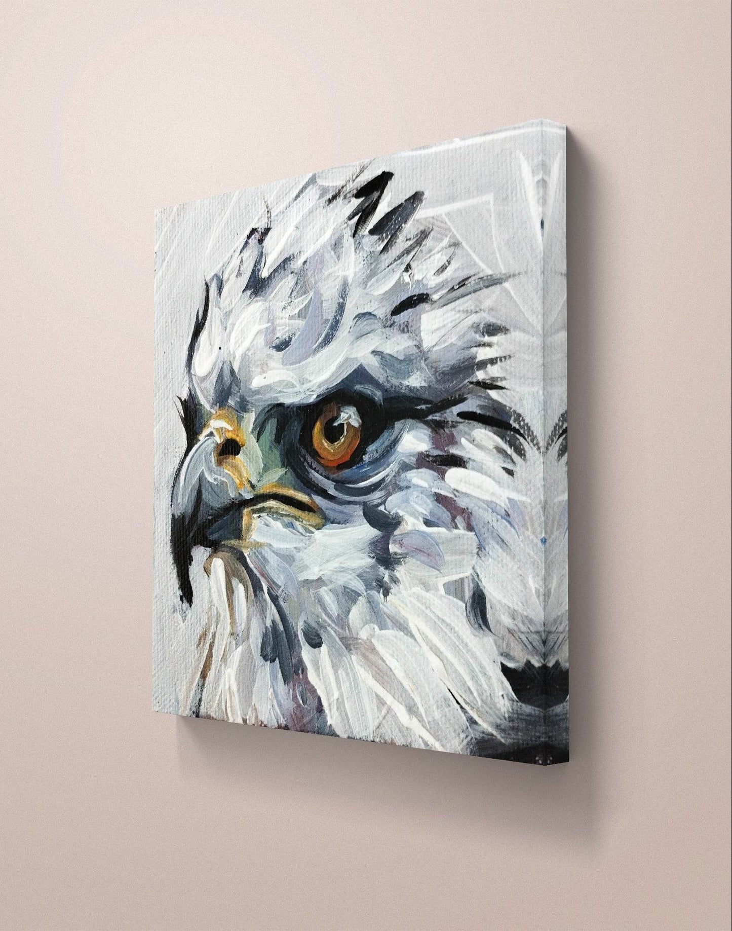 Heinz Acrylbild Wandbild Adler Acryl auf Leinwand (10 x 10 cm)