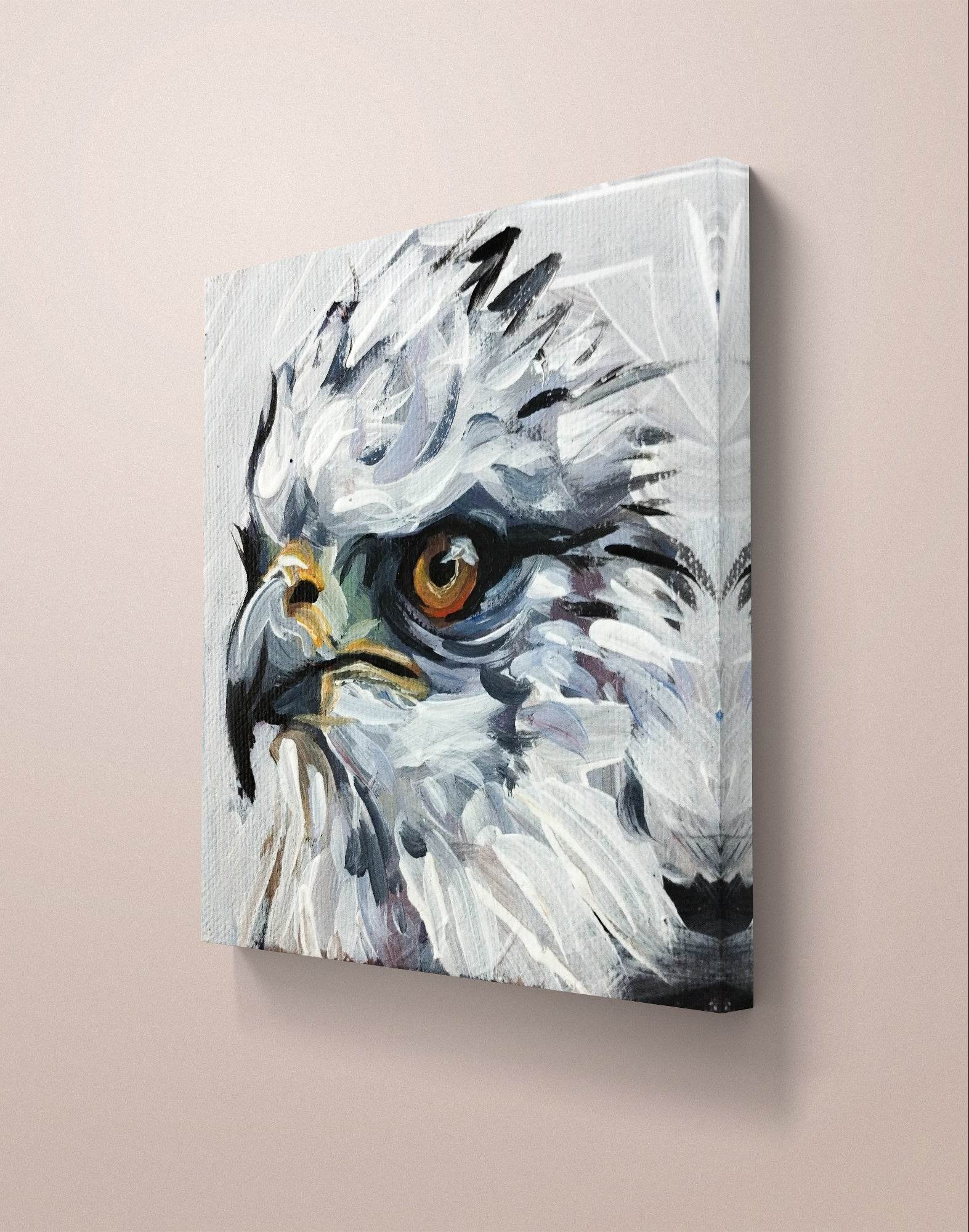 Heinz Acrylbild Wandbild Adler Acryl auf Leinwand (10 x 10 cm)