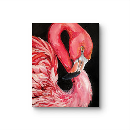 Gemälde Flamingo Silhouette – handgemaltes Original Acrylbild (40 x 50 cm)
