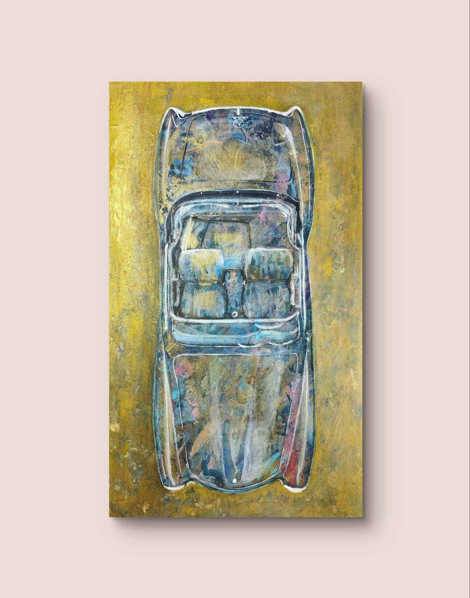 Heinz Acrylbild Wandbild Mercedes-Benz 190 SL Acryl auf Leinwand (85 x 50 cm)