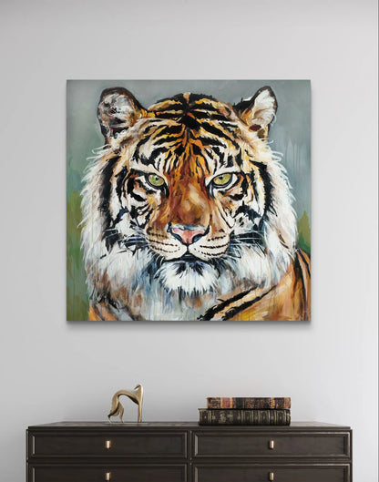 Gemälde Tiger – handgemaltes Original Acrylbild (120 x 120 cm)