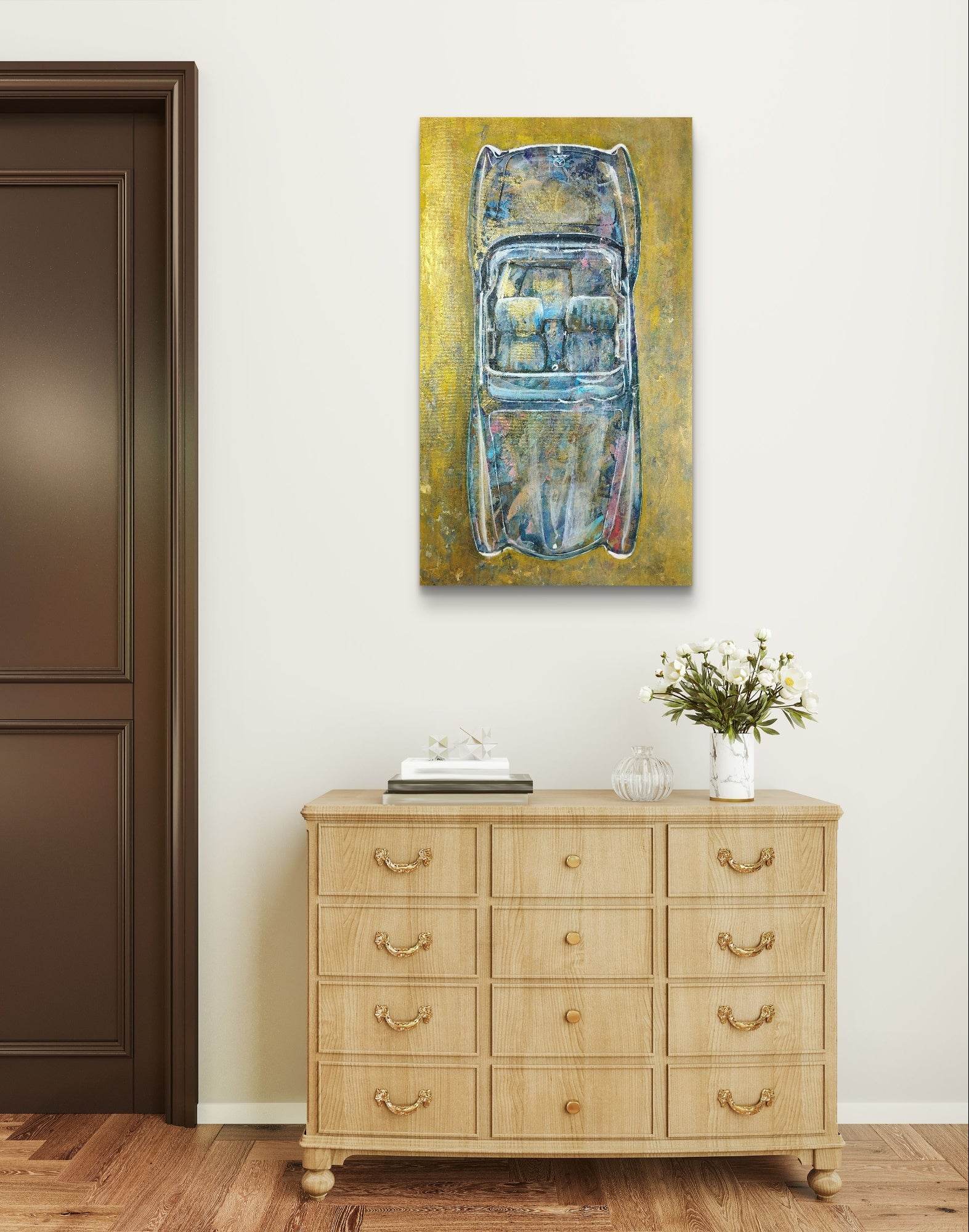 Heinz Acrylbild Wandbild Mercedes-Benz 190 SL Acryl auf Leinwand (85 x 50 cm)