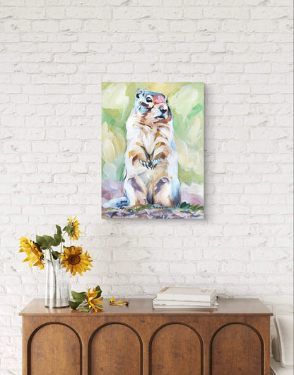 Woodchuck painting – hand-painted original acrylic painting (30 x 40 cm)