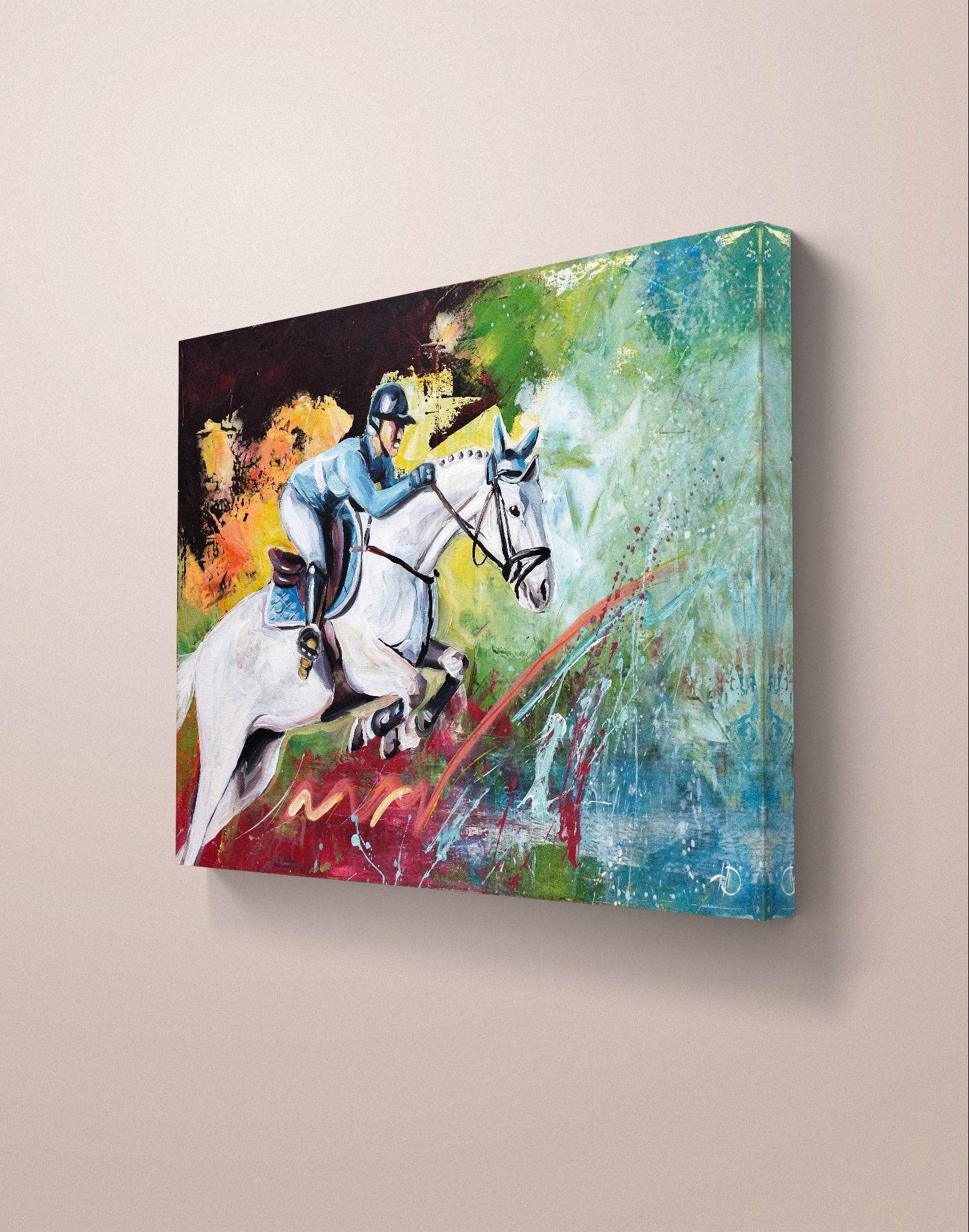 Heinz Acrylbild Wandbild Pferderennen Acryl auf Leinwand (50 x 70 cm)