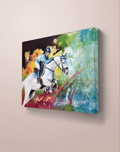 Heinz Acrylbild Wandbild Pferderennen Acryl auf Leinwand (50 x 70 cm)
