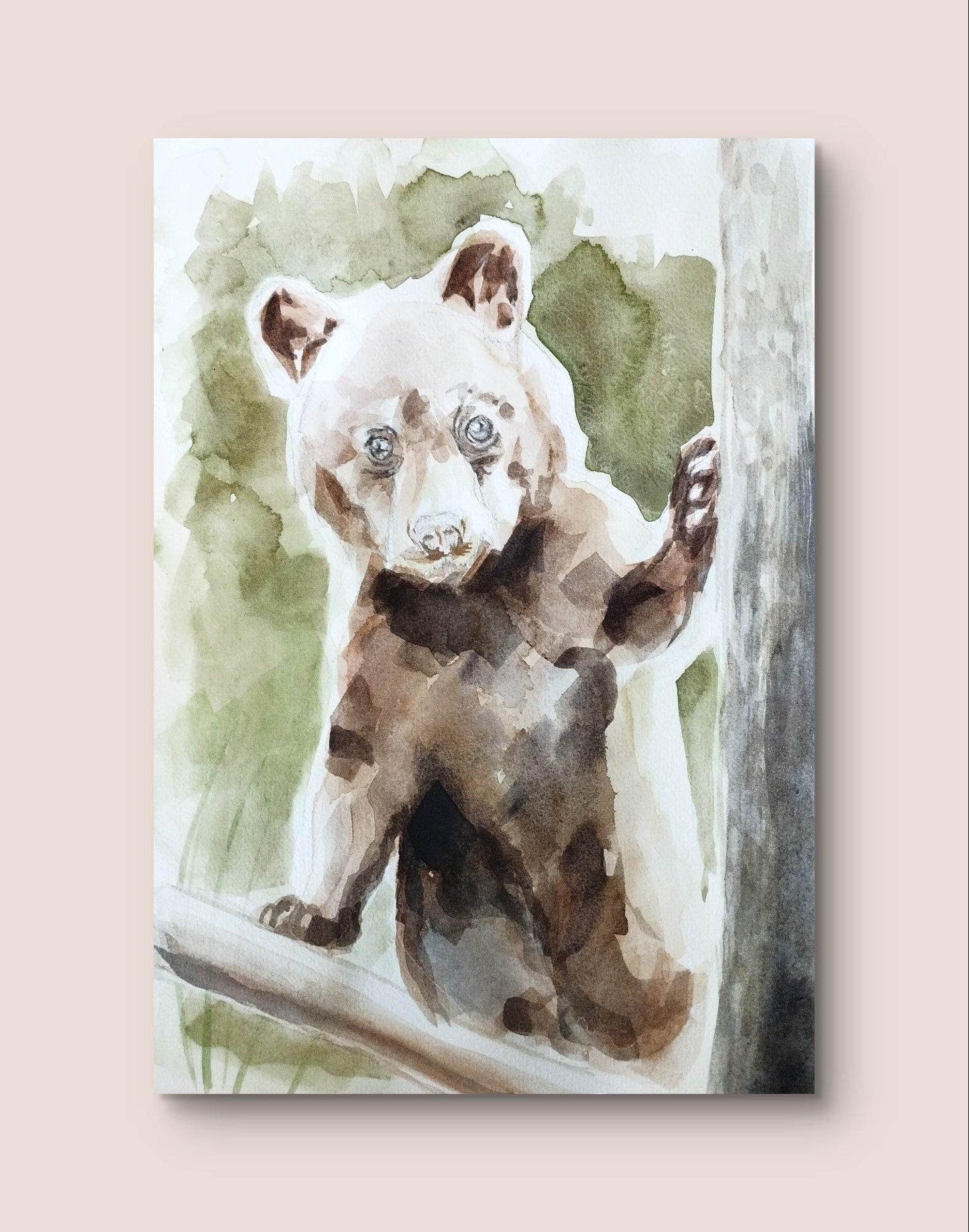 Heinz Acrylbild Aquarellbild Bär (30 × 40 cm) 20 x 29 cm