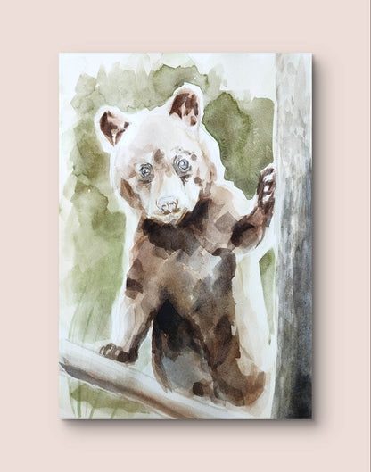 Heinz Acrylbild Aquarellbild Bär (30 × 40 cm) 20 x 29 cm