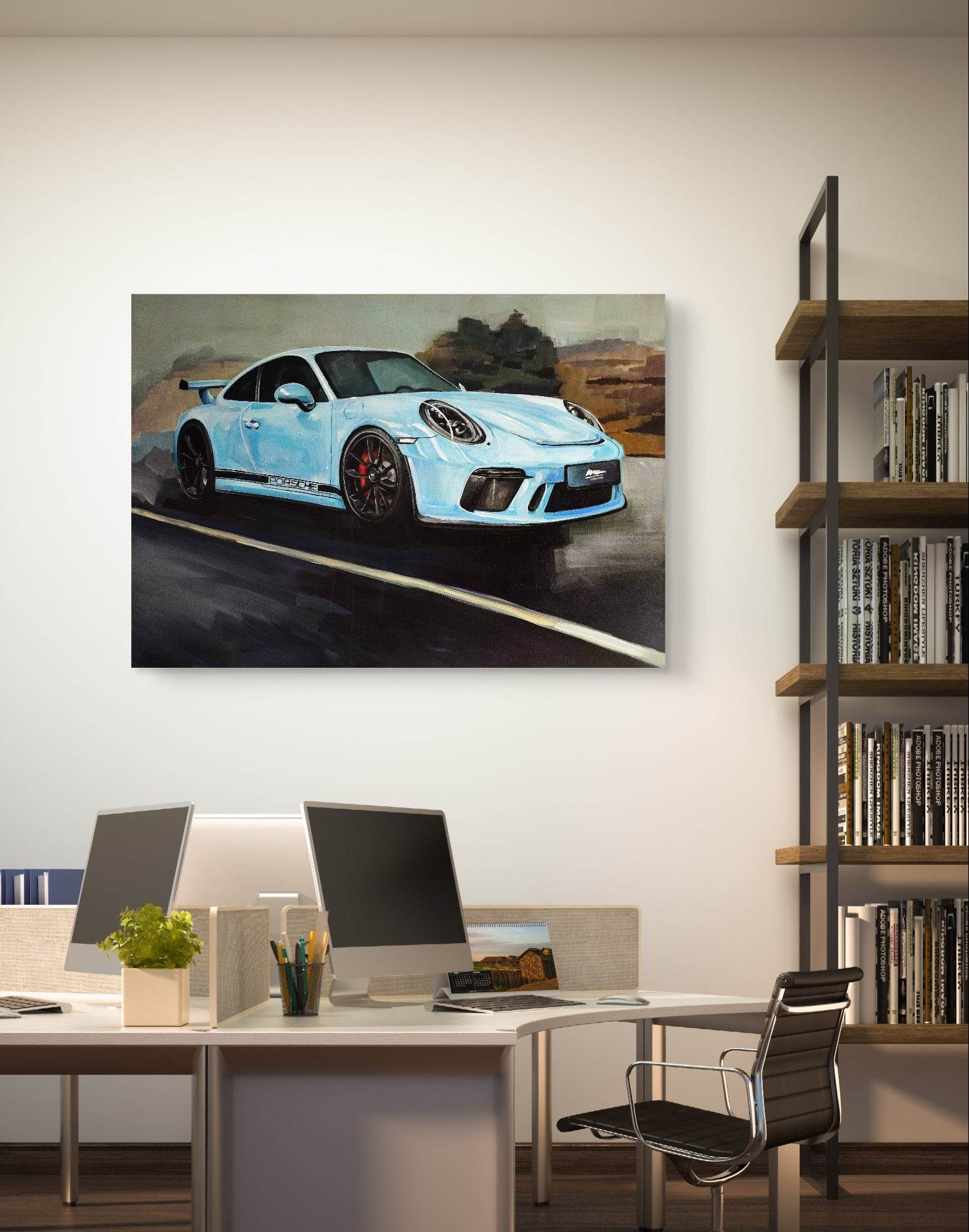 Heinz Acrylbild Wandbild Porsche – GT3 Acryl auf Leinwand (120 x 80 cm)