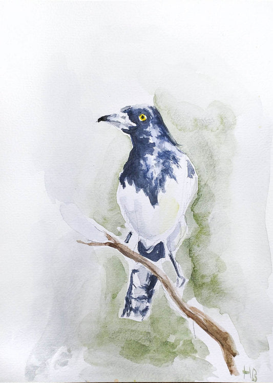 Postkarte „Elster“ – Handgemalt
