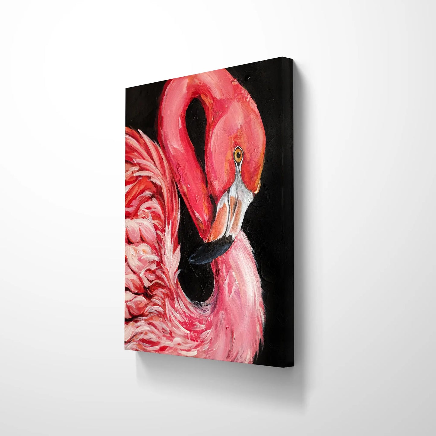 Gemälde Flamingo Silhouette – handgemaltes Original Acrylbild (40 x 50 cm)