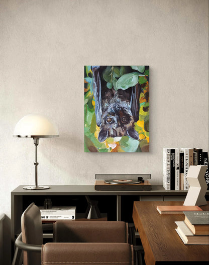 Bat painting – hand-painted original acrylic painting (30 x 40 cm)