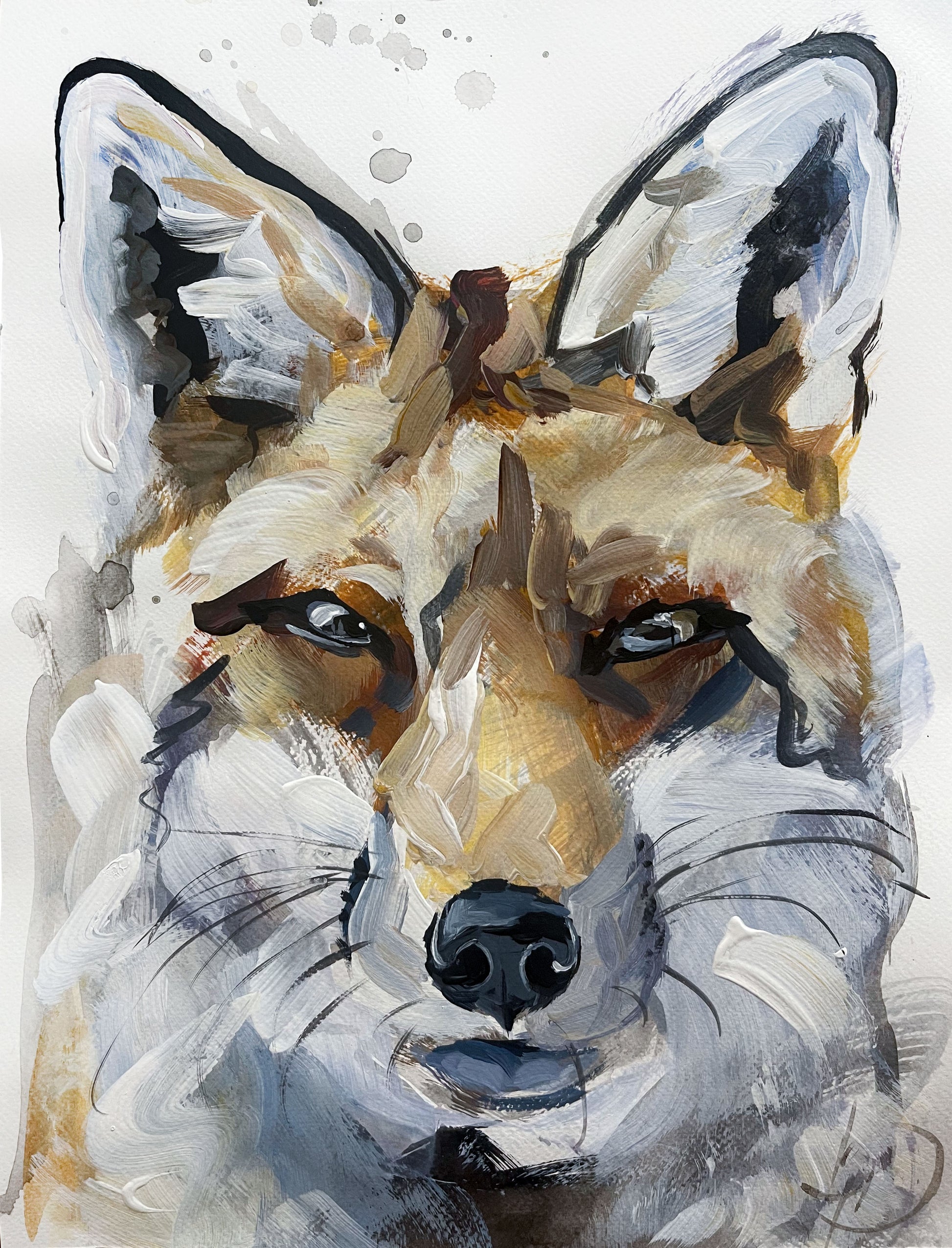 Original AquarellbildFuchs auf Leinwand – handgemalte Tierkunst von Heinz
Atelier.