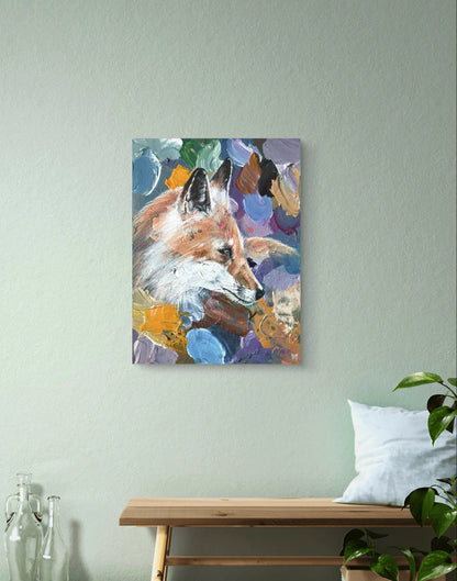 Gemälde Fuchs im Sonnenlicht – handgemaltes Original Acrylbild (30 x 40 cm)