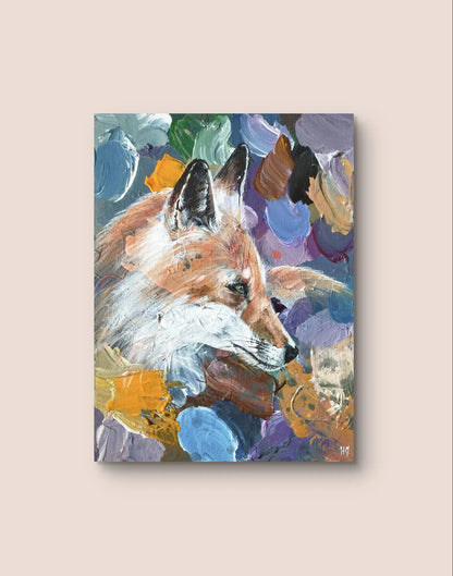 Gemälde Fuchs im Sonnenlicht – handgemaltes Original Acrylbild (30 x 40 cm)