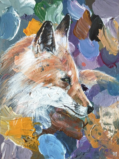 Gemälde Fuchs im Sonnenlicht – handgemaltes Original Acrylbild (30 x 40 cm)