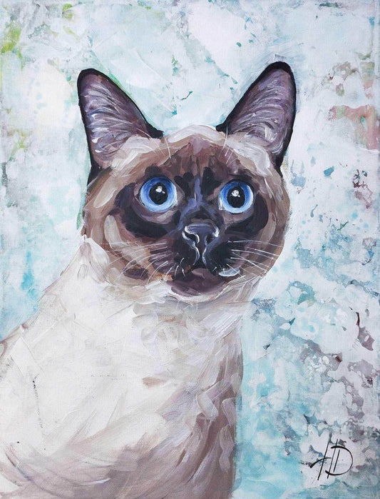 Gemälde Siamkatze – handgemaltes Original Acrylbild (30 x 40 cm)