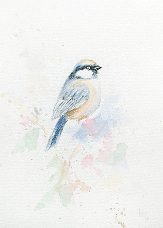 Postkarte „Blaumeise“ – Handgemalt