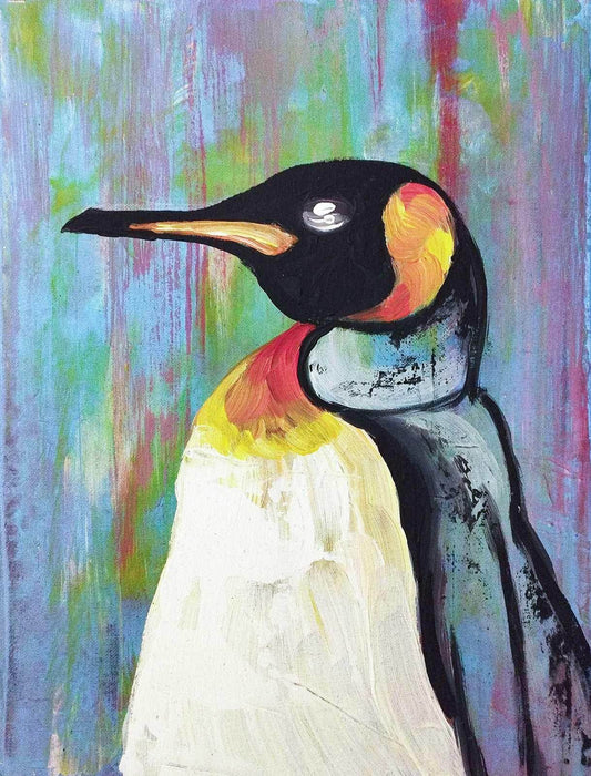 Gemälde Pinguin – handgemaltes Original Acrylbild (30 x 40 cm)